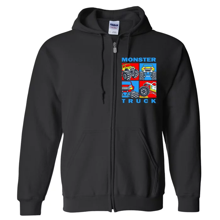 Monster Truck Block Full Zip Hoodie