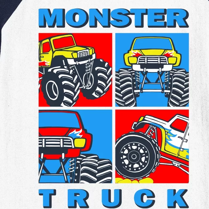 Monster Truck Block Baseball Sleeve Shirt