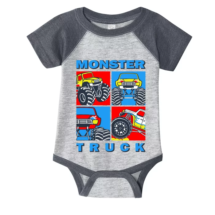 Monster Truck Block Infant Baby Jersey Bodysuit