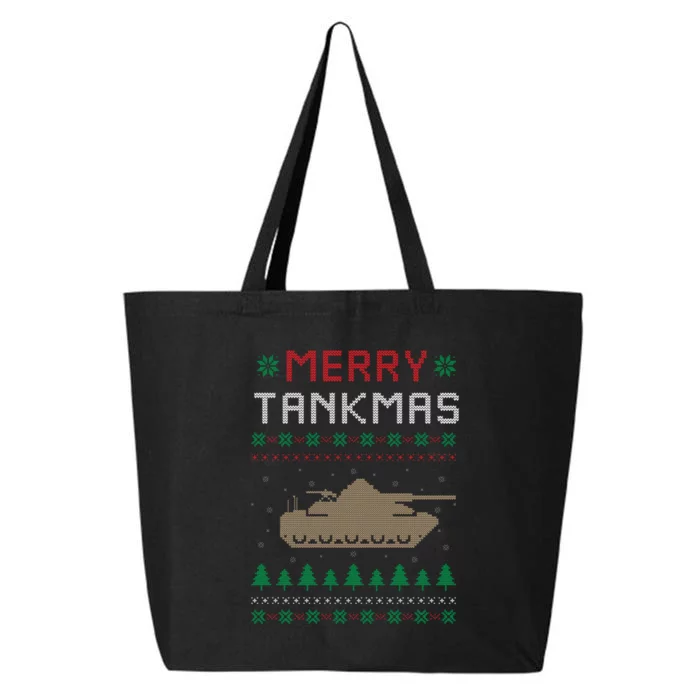 Merry Tankmas Battle Tank Military Ugly Christmas Sweater 25L Jumbo Tote