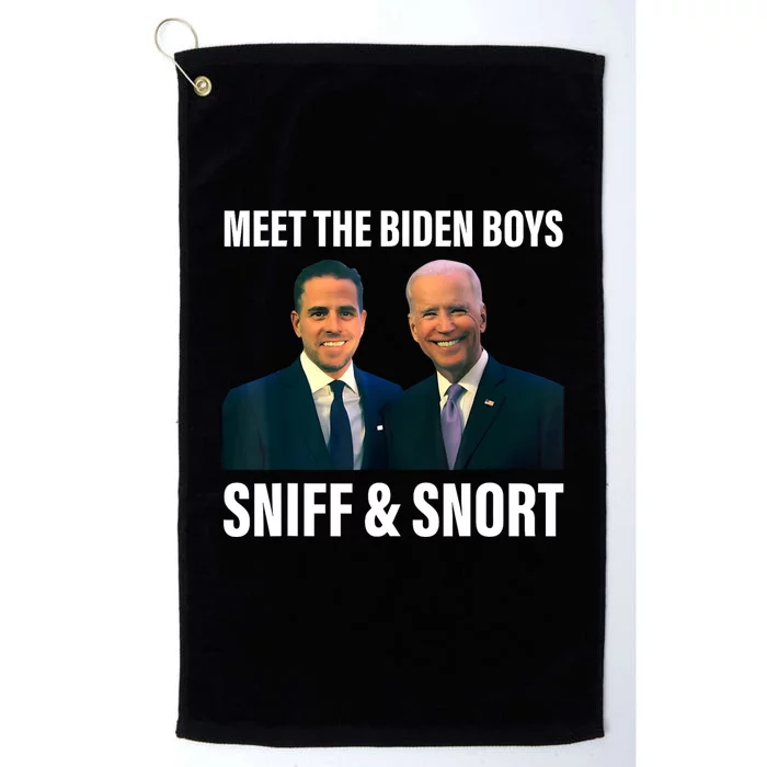 Meet The Biden Sniff And Snort Funny Quote Platinum Collection Golf Towel