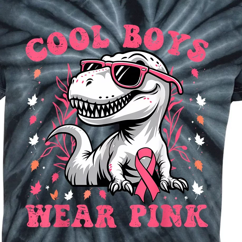 Matching Trex Breast Cancer Awareness Cool Wear Kids Tie-Dye T-Shirt