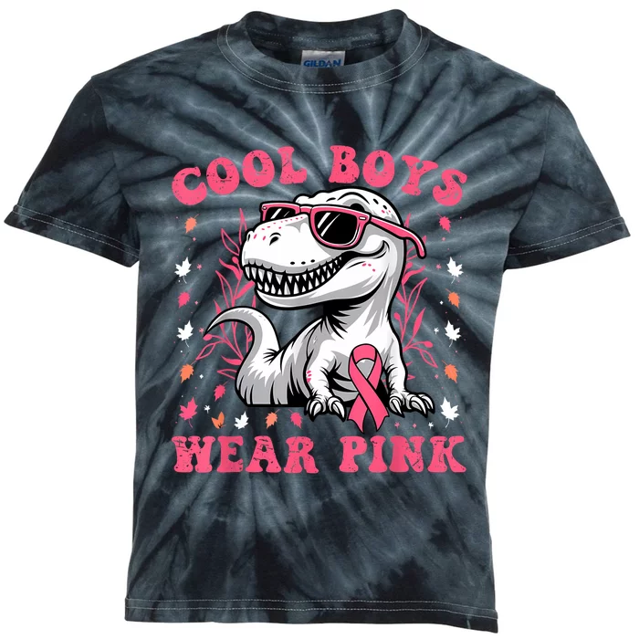 Matching Trex Breast Cancer Awareness Cool Wear Kids Tie-Dye T-Shirt