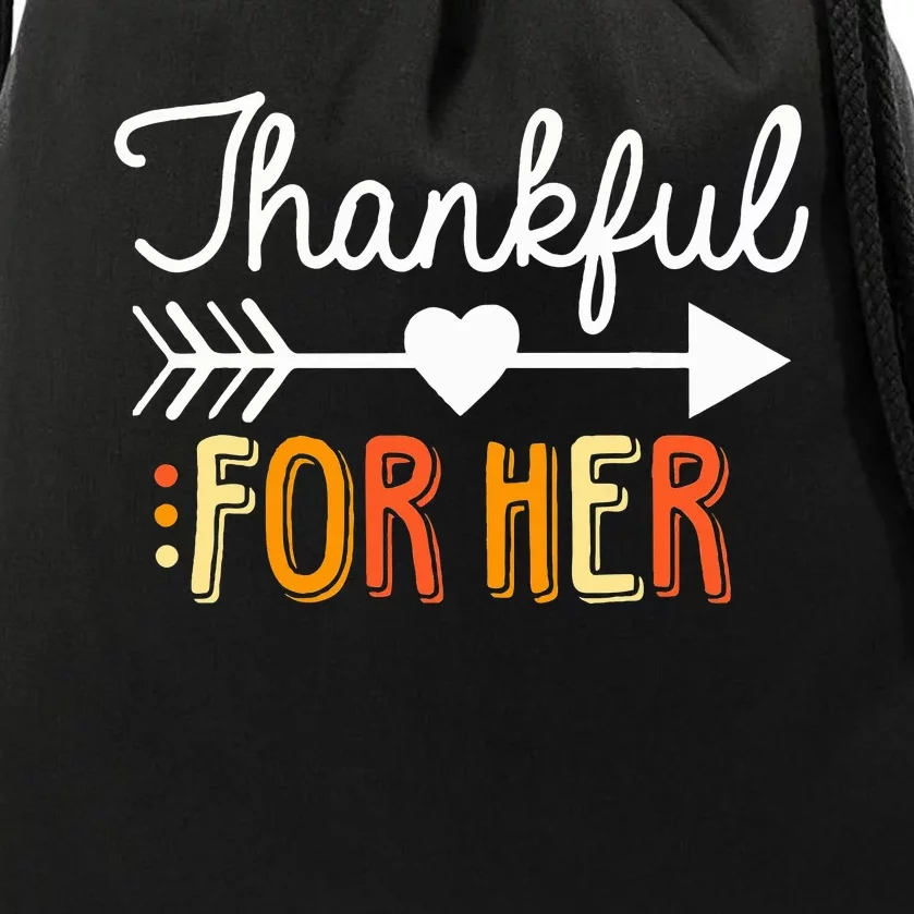 Matching Thanksgiving Couples Pair Funny Outfit Drawstring Bag