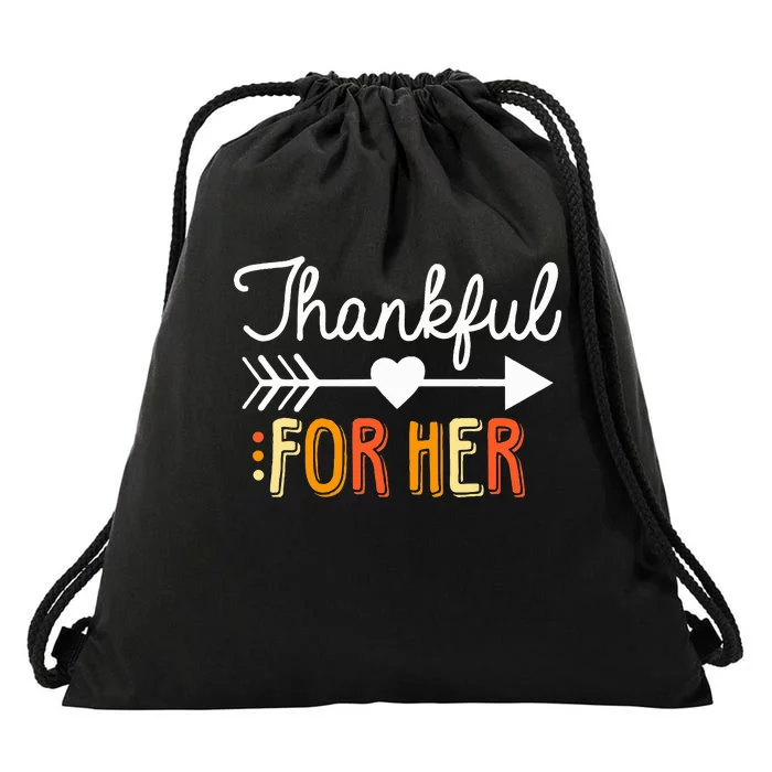 Matching Thanksgiving Couples Pair Funny Outfit Drawstring Bag