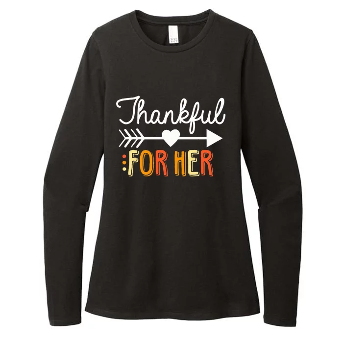 Matching Thanksgiving Couples Pair Funny Outfit Womens CVC Long Sleeve Shirt