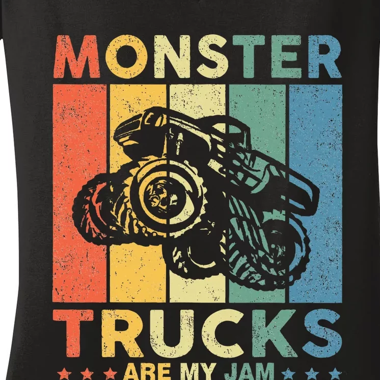 Monster Truck Car For Birthday Women's V-Neck T-Shirt