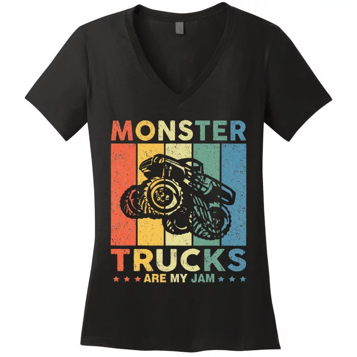 Monster Truck Car For Birthday Women's V-Neck T-Shirt