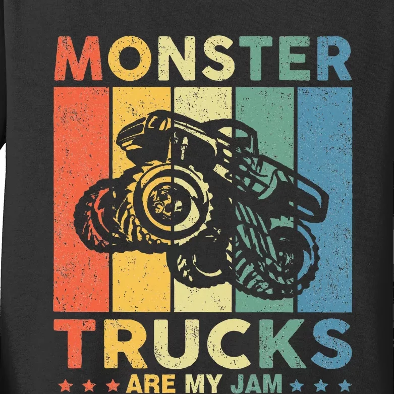 Monster Truck Car For Birthday Kids Long Sleeve Shirt