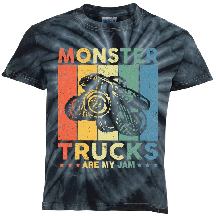 Monster Truck Car For Birthday Kids Tie-Dye T-Shirt