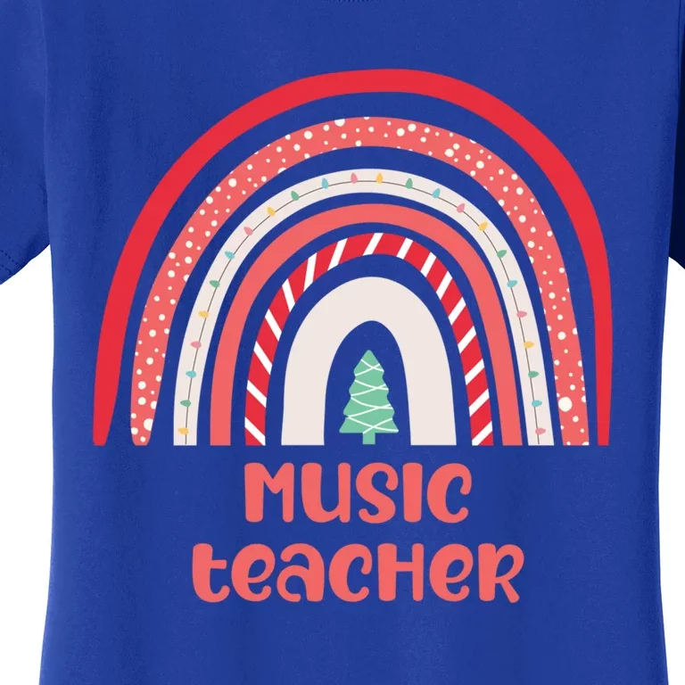 Music Teacher Chrsitmas Boho Rainbow Day Holiday School Gift Women's T-Shirt