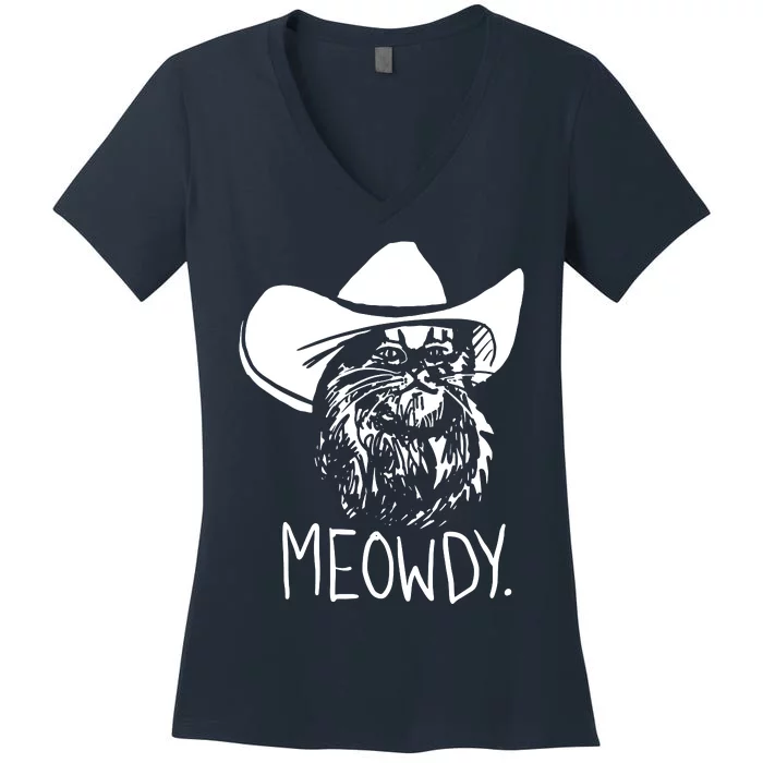 Meowdy Texas Cat Meme Women's V-Neck T-Shirt