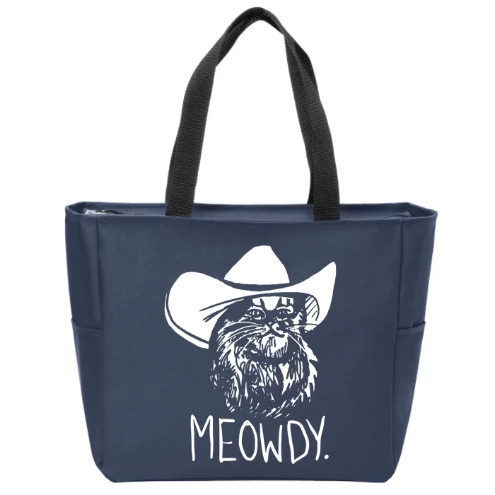 Meowdy Texas Cat Meme Zip Tote Bag