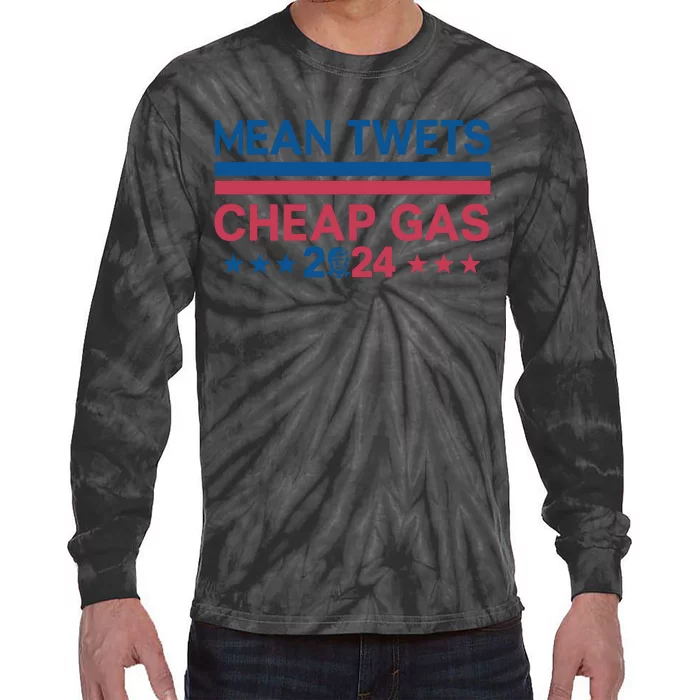 Mean Tweets Cheap Gas Retro Style Graphic Tie-Dye Long Sleeve Shirt