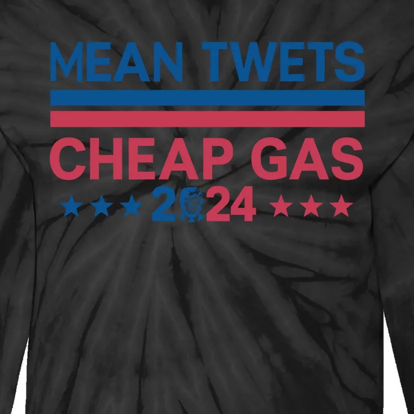 Mean Tweets Cheap Gas Retro Style Graphic Tie-Dye Long Sleeve Shirt