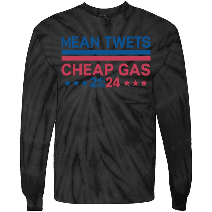 Mean Tweets Cheap Gas Retro Style Graphic Tie-Dye Long Sleeve Shirt