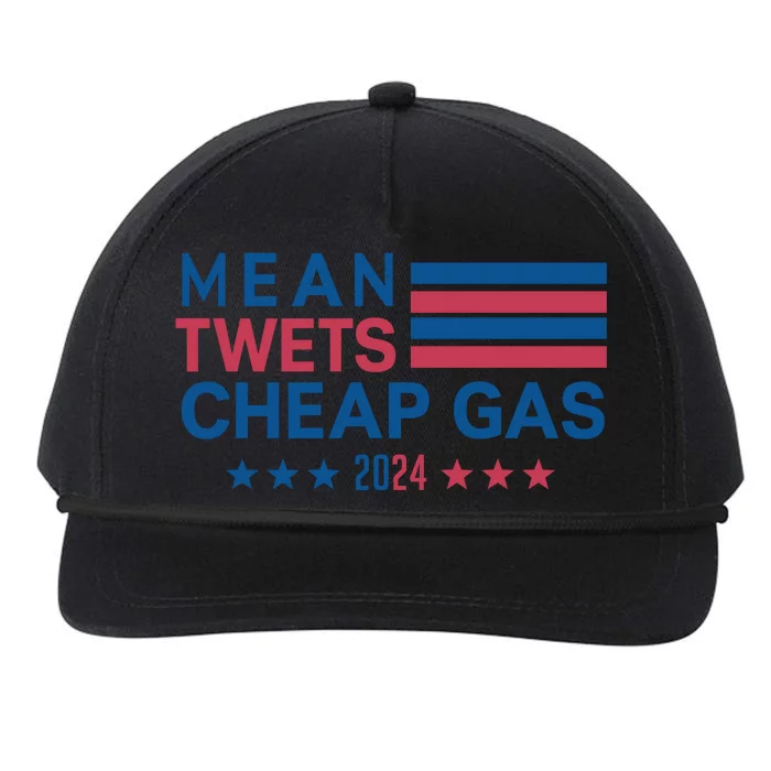 Mean Tweets Cheap Gas 2024 Graphic Snapback Five-Panel Rope Hat