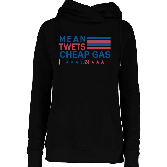 Mean Tweets Cheap Gas 2024 Graphic Womens Funnel Neck Pullover Hood