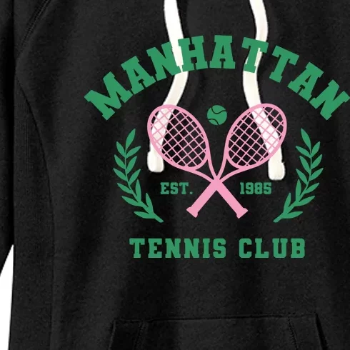 Manhattan Tennis Club Pink And Green Tennis Women's Fleece Hoodie