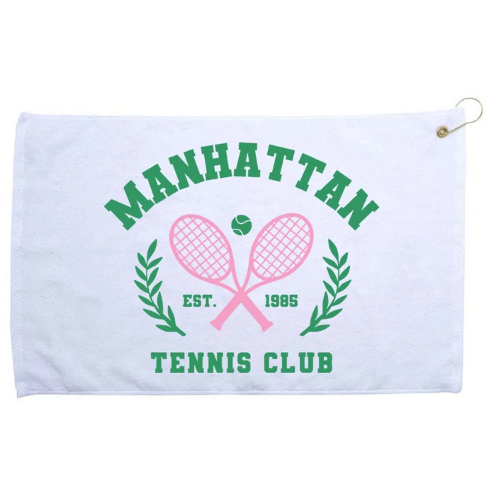 Manhattan Tennis Club Pink And Green Tennis Grommeted Golf Towel