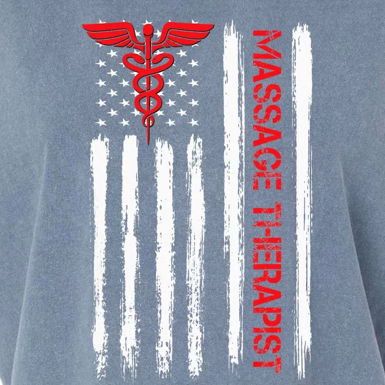 Massage Therapist Chiropractor Patriotic American Flag Garment-Dyed Women's Muscle Tee