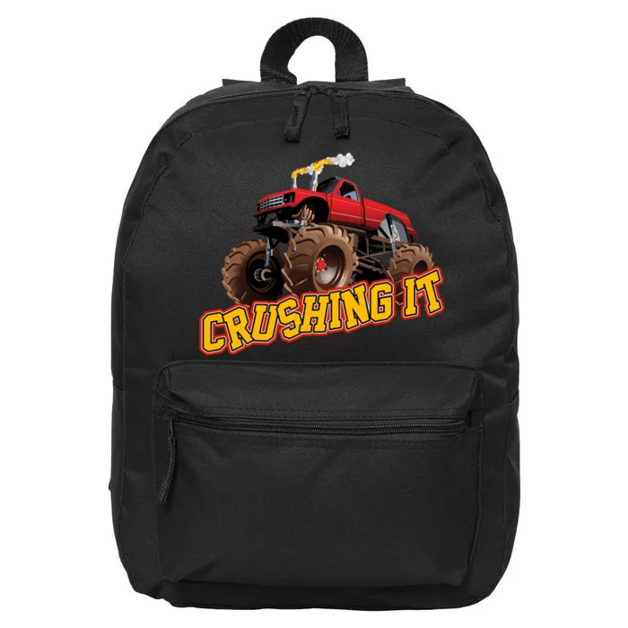 Monster Truck Crushing It 16 in Basic Backpack