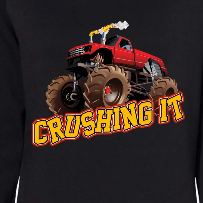 Monster Truck Crushing It Womens California Wash Sweatshirt