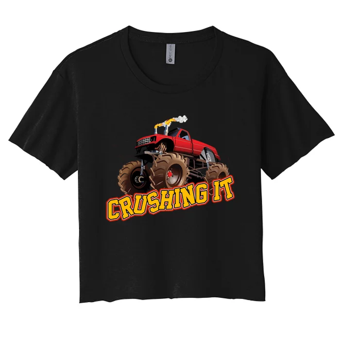 Monster Truck Crushing It Women's Crop Top Tee