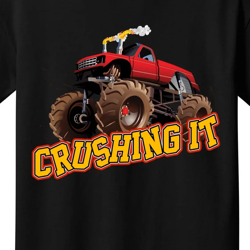 Monster Truck Crushing It Kids T-Shirt