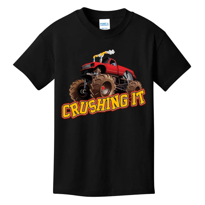 Monster Truck Crushing It Kids T-Shirt