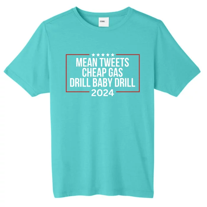 Mean Tweets Cheap Gas Drill Baby Drill 2024 Trump ChromaSoft Performance T-Shirt