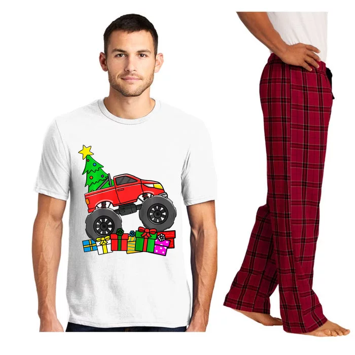 Monster Truck Christmas Tree Pajama Set