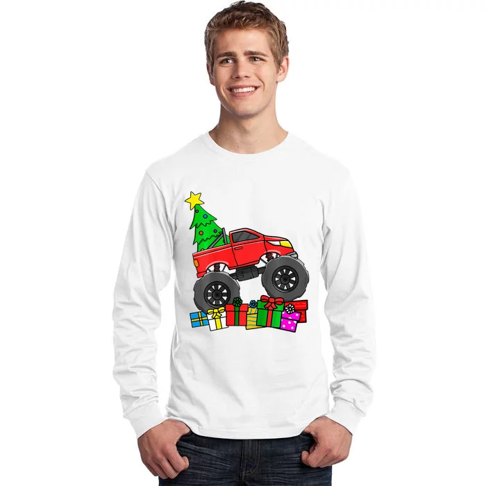 Monster Truck Christmas Tree Tall Long Sleeve T-Shirt