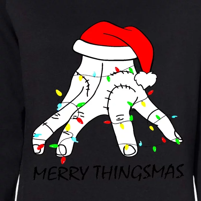 Merry Thingmas Christmas Thing Hand Wednesday Lover Trending Gift Idea Womens California Wash Sweatshirt