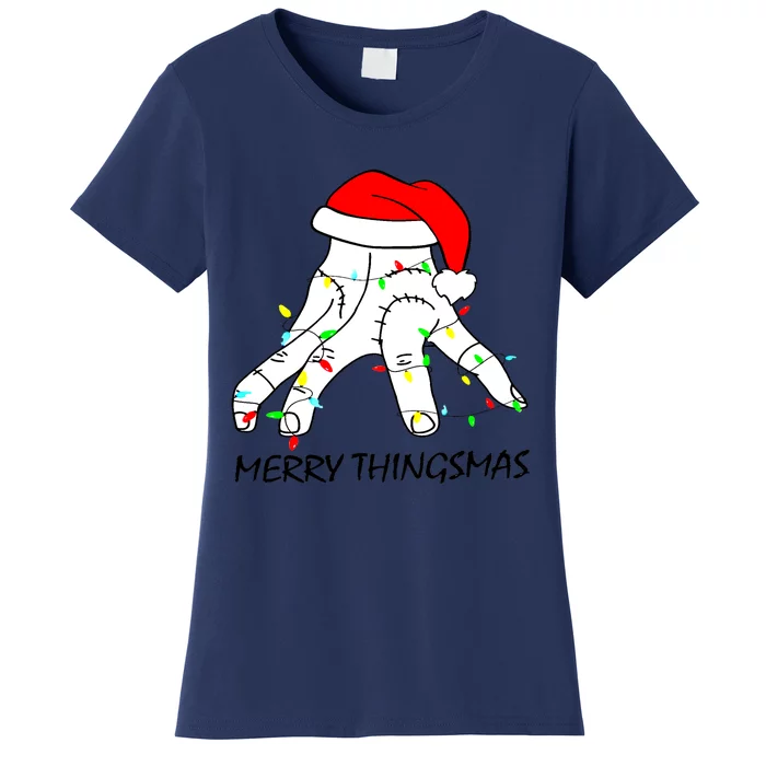 Merry Thingmas Christmas Thing Hand Wednesday Lover Trending Gift Idea Women's T-Shirt