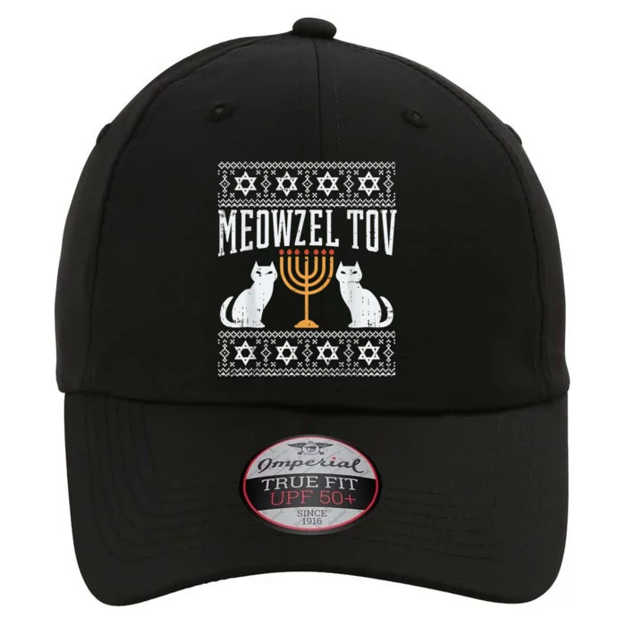 Meowzel Tov Chanukah Jewish Cat Owner Ugly Hanukkah Gift The Original Performance Cap