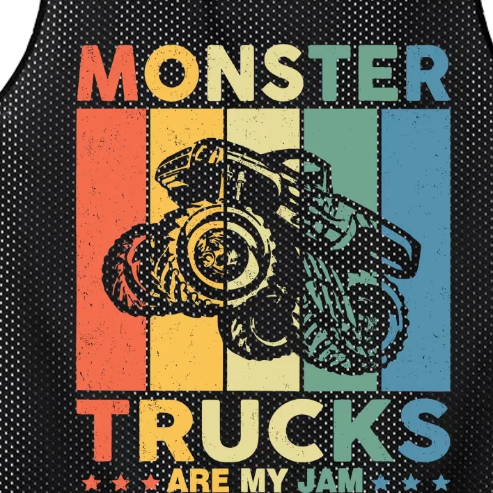 Monster Truck Car For Birthday Boy Mesh Reversible Basketball Jersey Tank