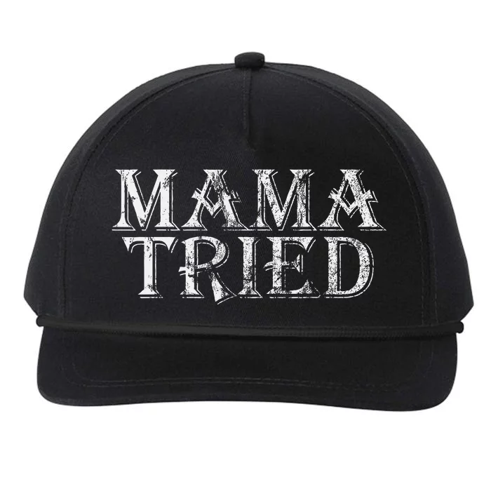 Mama Tried Country Music Lyrics Redneck Graphic Retro Snapback Five-Panel Rope Hat