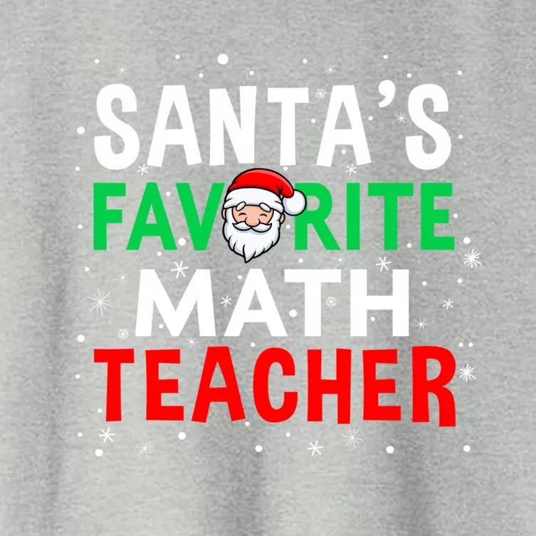 Math Teacher Christmas Gift SantaS Favorite Teacher Cool Gift Women's Crop Top Tee