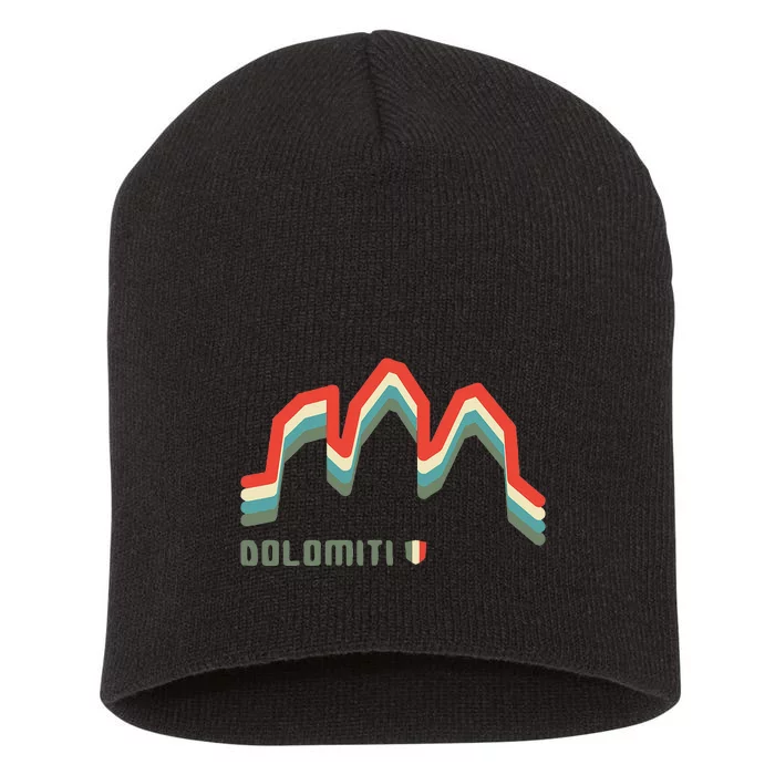 Mount Tre Cime Di Lavaredo Dolomites Hike Climb Hiking Gifts Short Acrylic Beanie