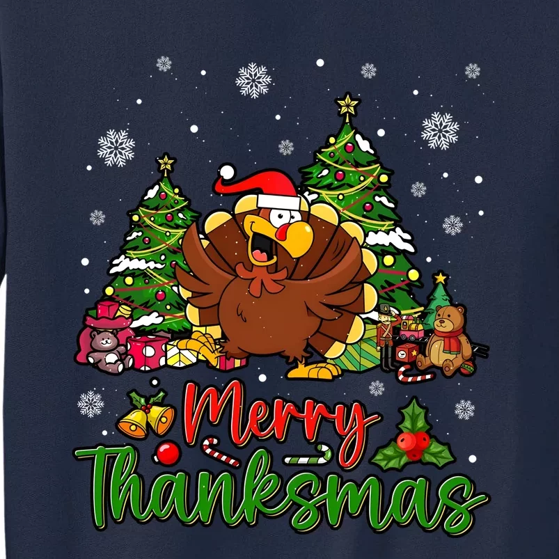 Merry Turkey Christmas Thanksgiving Tall Sweatshirt