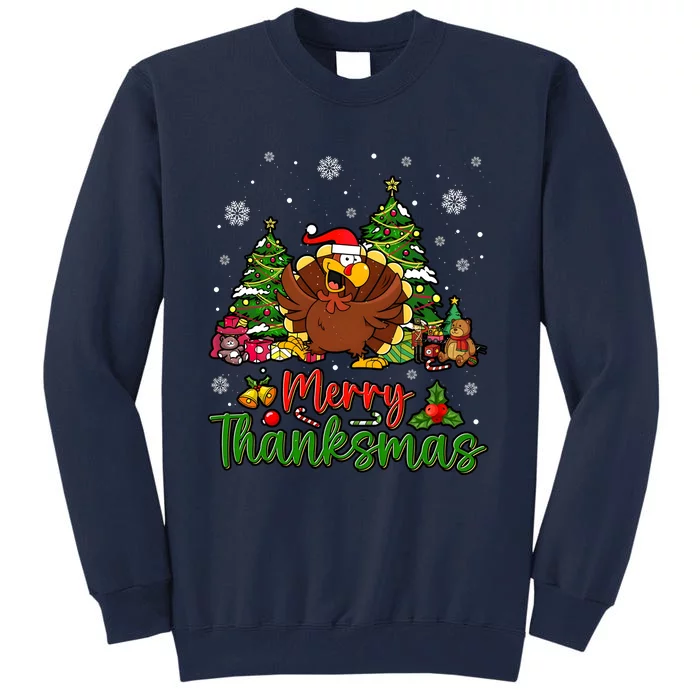 Merry Turkey Christmas Thanksgiving Tall Sweatshirt