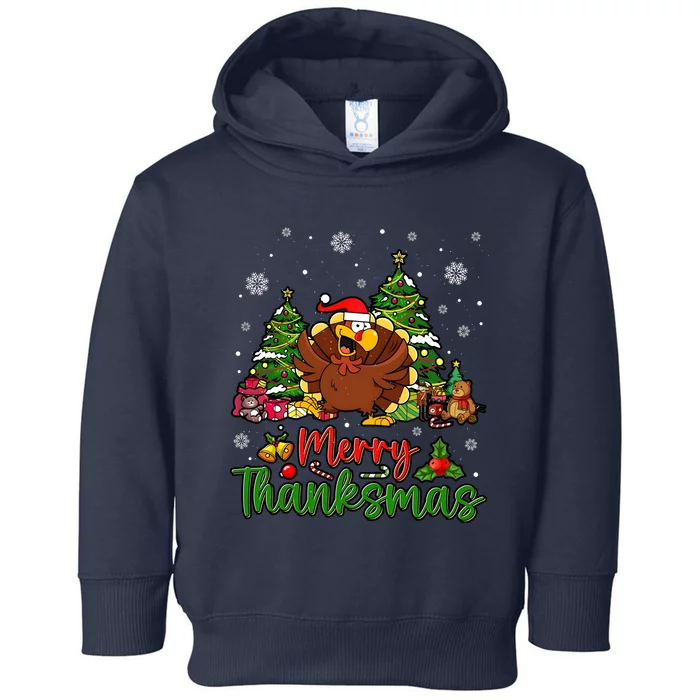 Merry Turkey Christmas Thanksgiving Toddler Hoodie