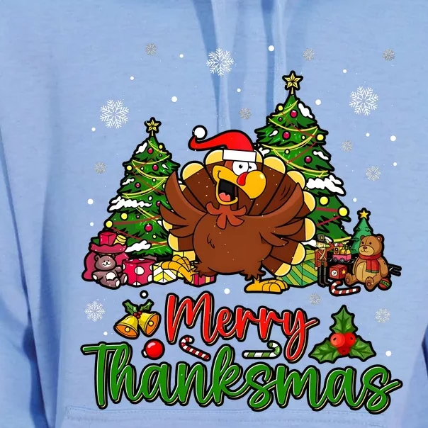 Merry Turkey Christmas Thanksgiving Unisex Surf Hoodie