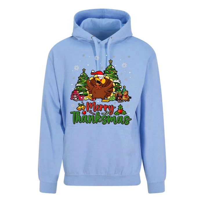 Merry Turkey Christmas Thanksgiving Unisex Surf Hoodie