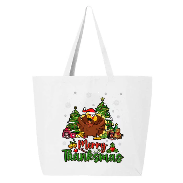 Merry Turkey Christmas Thanksgiving 25L Jumbo Tote