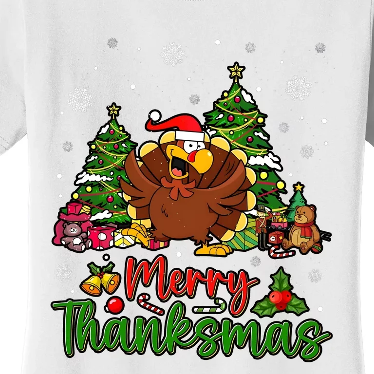 Merry Turkey Christmas Thanksgiving Women's T-Shirt