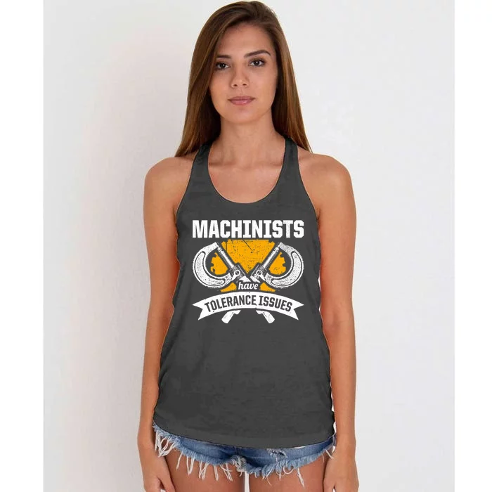 Machinist Tolerance CNC Machine Operator Machining Women's Knotted Racerback Tank