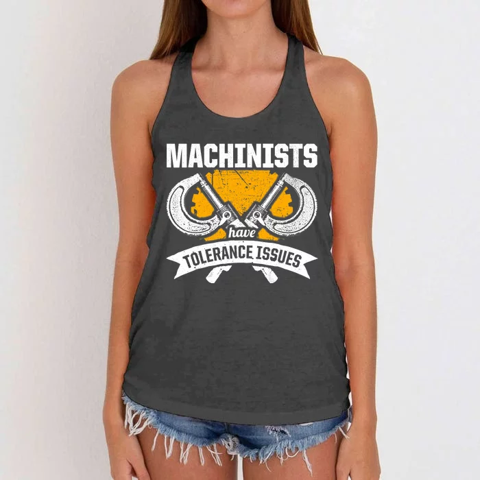 Machinist Tolerance CNC Machine Operator Machining Women's Knotted Racerback Tank