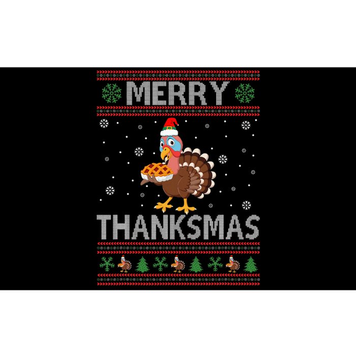 Merry Thanksmas Christmas Thanksgiving Turkey Bumper Sticker